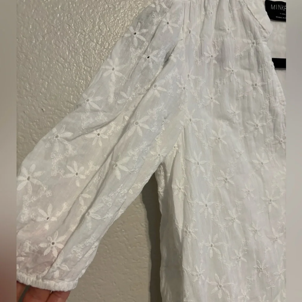 MINKPINK-Revolve White Sadie Broidery Mini Dress size XS